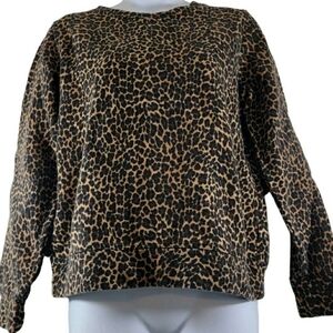 J. Crew Classic Leopard Print Sweatshirt